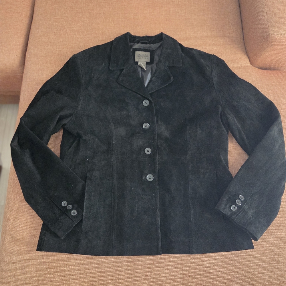 John Paul Richard Women's Leather Jacket 100% Leather Black Western Blazer Sz 12